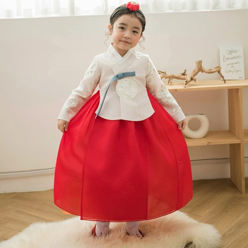 Minhanbok Strawberry Song Premium Traditional Girls&#039; High-Quality Hanbok Children&#039;s First Birthday Baby Dress Infant