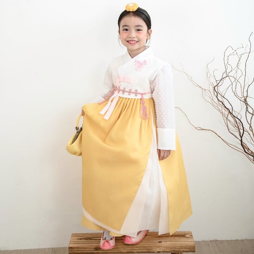 Minhanbok Mango Girls&#039; Premium Traditional Girls&#039; High-Quality Hanbok for Children Children&#039;s First Birthday Baby Dress Infant