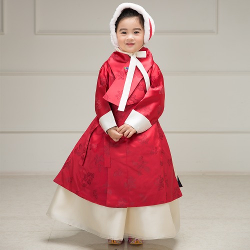 Min Han-bok Traditional Red Rolls Premium Traditional High-Quality Hanbok Facility Children&#039;s First Birthday Baby Dress Infant