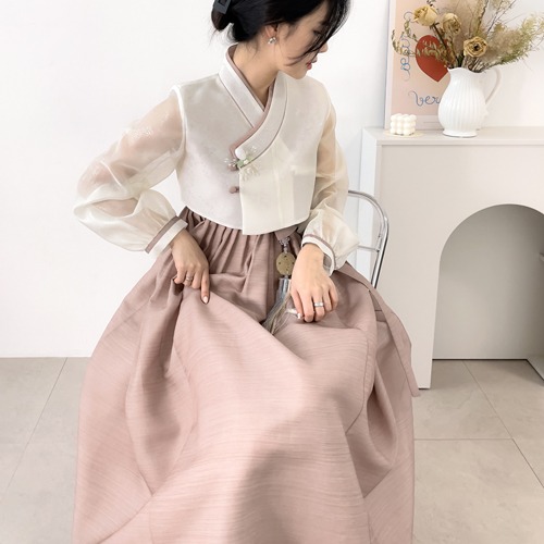 Minhanbok Grace No. 91 Women&#039;s Measuring Chulic Dress Women&#039;s Improved Fusion Waist Skirt Dress daily hanbok