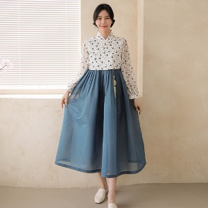 Min Han-bok Melody No. 12 Women&#039;s Measuring Cholic Dress Women&#039;s Improved Fusion Waist Skirt Dress daily hanbok