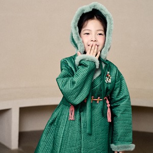 Minhanbok Green Quilted Durumagi Premium Traditional Girls&#039; Hanbok for Boys